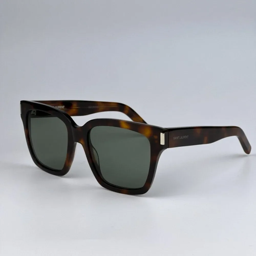 NEW Saint Laurent SL507 003 Havana Green Square Unisex Sunglasses